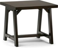 🪑 simplihome sawhorse solid wood 22" wide square end table in dark chestnut brown - modern industrial design for living room and bedroom логотип