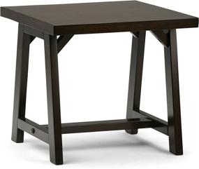 img 4 attached to 🪑 SimpliHome Sawhorse Solid Wood 22" Wide Square End Table in Dark Chestnut Brown - Modern Industrial Design for Living Room and Bedroom