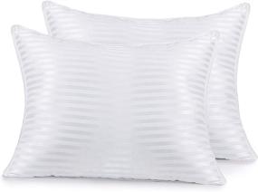 img 4 attached to 🛏️ Acanva Bed Pillows for Sleeping 2 Pack, Premium Fluffy and Soft Down-like Polyester Fiber Filled, Ideal for Back, Stomach & Side Sleepers, King Size, White - Pack of 2
