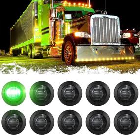 img 4 attached to 🚥 PSEQT 3/4" Round LED Side Marker Light Clearance Turn Signal Indicators - Waterproof Trailer Truck Car Bus Van Pickup RV Lights (10pcs, Smoked Lens & Green LED)