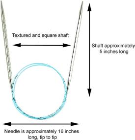 img 2 attached to 🚀 Rocket 2 Squared Ergonomic Blue Cord 16-inch (40cm) Circular Knitting Needles US 6 (4mm) Bundle with 10 Artsiga Crafts Stitch Markers