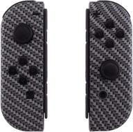 🕹️ enhanced grip black silver carbon fiber joycon controller shell with buttons set for nintendo switch & switch oled joy-con – console shell not included logo