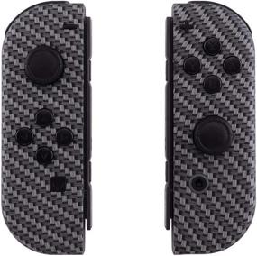 img 4 attached to 🕹️ Enhanced Grip Black Silver Carbon Fiber Joycon Controller Shell with Buttons Set for Nintendo Switch & Switch Oled Joy-Con – Console Shell NOT Included