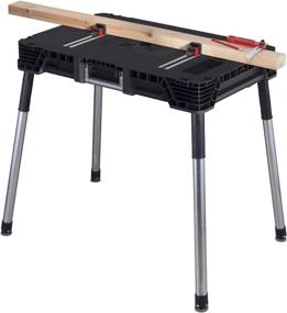 img 4 attached to 🔨 KETER Jobmade Portable Work Bench and Miter Saw Table with Wood Clamps – Easy Storage in Garage, Ideal for Woodworking Tools and Accessories