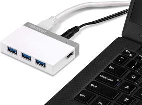 img 1 attached to 🔌 TRENDnet 4-Port USB 3.0 Ultra-Mini Hub with Power Adapter - High-Speed Data Transfer up to 5Gbps, Plug & Play - TU3-H4