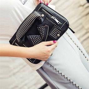 img 2 attached to JNKET Leather Motorcycle Shoulder Crossbody Women's Handbags & Wallets for Shoulder Bags