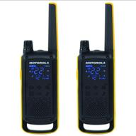 motorola solutions t470 two-way radio: black 📻 with yellow rechargeable two pack - premium communication device logo