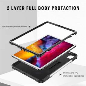 img 1 attached to 📱 ZtotopCase for iPad Pro 11 Case 2020/2021: Shockproof Dual-Layer Full Protective Cover with Kickstand, Pencil Holder & Pencil Charging - Black