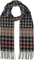 fashion-forward womens acrylic woven scarf: accessories first houndstooth scarf with trendy twisted fringes logo