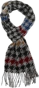 img 3 attached to Fashion-forward Womens Acrylic Woven Scarf: Accessories First Houndstooth Scarf with Trendy Twisted Fringes