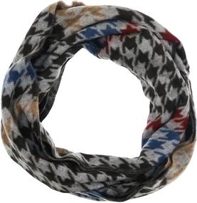 img 2 attached to Fashion-forward Womens Acrylic Woven Scarf: Accessories First Houndstooth Scarf with Trendy Twisted Fringes