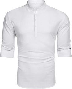 img 3 attached to Babioboa Cotton Henley Sleeve T Shirt