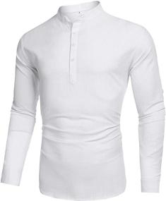 img 2 attached to Babioboa Cotton Henley Sleeve T Shirt