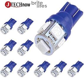 img 4 attached to Jtech 10x 194 168 2825 T10 5-SMD Blue LED Automotive Light Bulb