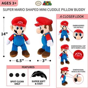 img 1 attached to 🧸 Franco Kids Bedding Soft Plush Mini Cuddle Pillow Buddy, Super Mario, One Size - PC1338