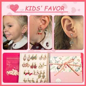 img 1 attached to 🦄 PinkSheep Clip On Earrings - 12 Pairs Little Girls Jewelry Set for 5/6 Years Old - Unicorn Cat-themed Gift