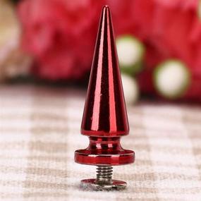 img 1 attached to Large Size Red Cone Spikes Punk Rivets Stud Screw Tree Shape Back Spikes - Pack of 10, Ideal for DIY Leather Shoes, Jackets, Crafts, Garment Bags