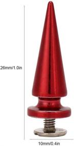 img 2 attached to Large Size Red Cone Spikes Punk Rivets Stud Screw Tree Shape Back Spikes - Pack of 10, Ideal for DIY Leather Shoes, Jackets, Crafts, Garment Bags