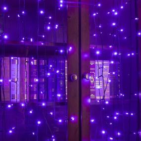 img 2 attached to 🎃 PEIDUO Halloween Purple String Lights: 200 LED Music Sync Twinkle Fairy Lights for Outdoor Holiday Décor & Indoor Party Decorations