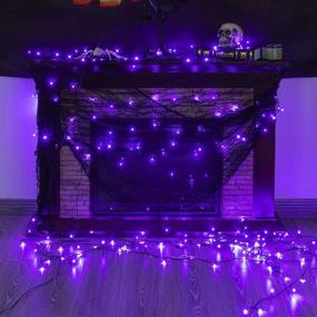 img 1 attached to 🎃 PEIDUO Halloween Purple String Lights: 200 LED Music Sync Twinkle Fairy Lights for Outdoor Holiday Décor & Indoor Party Decorations