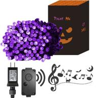 🎃 peiduo halloween purple string lights: 200 led music sync twinkle fairy lights for outdoor holiday décor & indoor party decorations logo