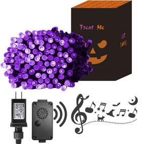 img 4 attached to 🎃 PEIDUO Halloween Purple String Lights: 200 LED Music Sync Twinkle Fairy Lights for Outdoor Holiday Décor & Indoor Party Decorations