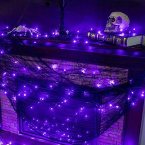 img 3 attached to 🎃 PEIDUO Halloween Purple String Lights: 200 LED Music Sync Twinkle Fairy Lights for Outdoor Holiday Décor & Indoor Party Decorations