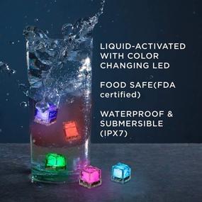 img 1 attached to Lavish Home LED Ice Cube Lights (12 Pack) - Submersible & Reusable for Weddings and Parties - Multicolor, Battery Operated