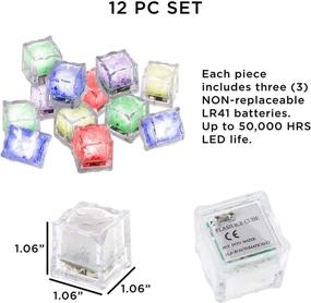 img 2 attached to Lavish Home LED Ice Cube Lights (12 Pack) - Submersible & Reusable for Weddings and Parties - Multicolor, Battery Operated