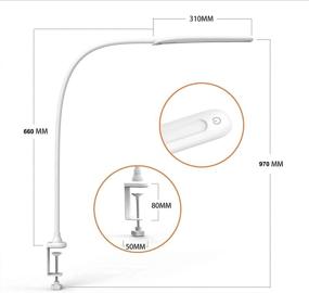 img 1 attached to 🔦 Versatile LED Clamp Desk Lamp: Dimmable, Touch Control, 3 Color Modes, Eye-Care, Adjustable Arm - Perfect for Home, Office, Workbench, Reading