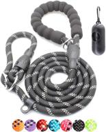 🐶 baapet 6 feet slip lead dog leash | anti-choking rope cover & padded handle | ideal for large & medium dogs training | includes poop bags, dispenser логотип