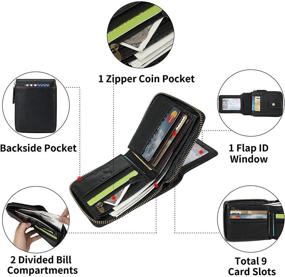 img 1 attached to Men's Leather Zipper Wallet - Secure RFID Blocking Wallet for Cards, Cash & Organizers