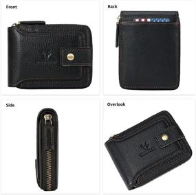 img 3 attached to Men's Leather Zipper Wallet - Secure RFID Blocking Wallet for Cards, Cash & Organizers