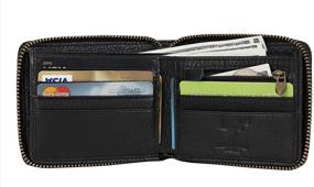 img 2 attached to Men's Leather Zipper Wallet - Secure RFID Blocking Wallet for Cards, Cash & Organizers