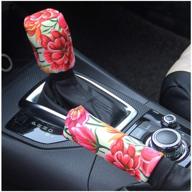 🌻 ranxizy sunflower auto gear shift knob cover & handbrake cover set - washable neoprene cloth logo