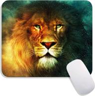 🦁 hokafenle square mouse pad african lion: premium-textured custom design for wireless mouse - non-slip rubber base, washable lycra cloth logo