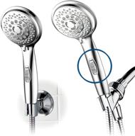 experience luxury and convenience with hotelspa 7-setting aquacare spiral handheld shower head: pause switch, extra-long hose, and low-reach bracket - all-chrome finish logo