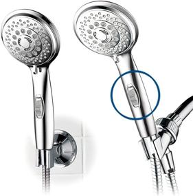 img 4 attached to Experience Luxury and Convenience with HotelSpa 7-Setting AquaCare Spiral Handheld Shower Head: Pause Switch, Extra-Long Hose, and Low-Reach Bracket - All-Chrome Finish