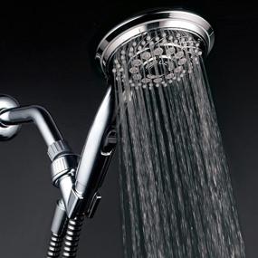 img 1 attached to Experience Luxury and Convenience with HotelSpa 7-Setting AquaCare Spiral Handheld Shower Head: Pause Switch, Extra-Long Hose, and Low-Reach Bracket - All-Chrome Finish