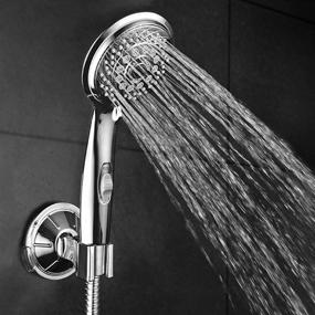 img 2 attached to Experience Luxury and Convenience with HotelSpa 7-Setting AquaCare Spiral Handheld Shower Head: Pause Switch, Extra-Long Hose, and Low-Reach Bracket - All-Chrome Finish