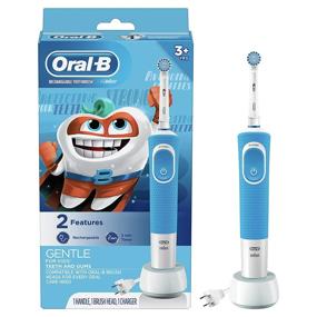 img 4 attached to Oral-B Kids Electric Toothbrush: Sensitive Brush Head, 🦷 Timer | Ideal for Kids 3+ (Design May Vary)