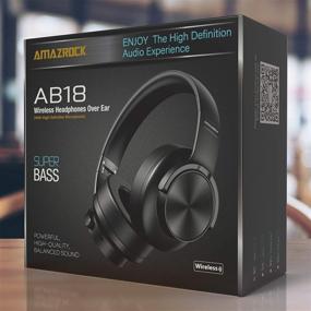 img 4 attached to 🎧 Amazrock HD Bluetooth Wireless Headphones (Super Bass) - AB18 Over-The-Ear Headphones with Microphone, Noise Isolation - High-End Driver, 42-Hour Playtime, 50mm Driver