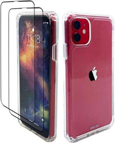 img 4 attached to 📱 Clear Heavy Duty Case for iPhone 12 / iPhone 12 Pro - Shockproof Anti-Yellowing Slim Rugged Protective Phone Case/Cover, with 2-Pack Tempered Glass Screen Protector Included - [SOURCE TECH]