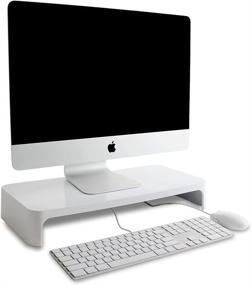 img 4 attached to Marble-Like Monitor Stand Riser Rock - Ideal for Laptop, Computer, PC, Printer, Desktop - Compatible with iMac