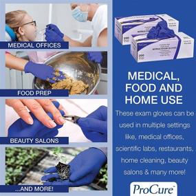 img 2 attached to 🧤 200 Count ProCure X-Small Disposable Nitrile Gloves - Powder Free, Latex Free, Medical Exam Grade, Non Sterile, Ambidextrous - Soft with Textured Tips - Cool Blue