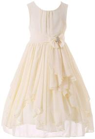img 3 attached to 💃 Bow Dream Ruffled Chiffon Bridesmaid Dress for Girls - Stylish Clothing