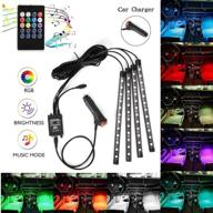 🚗 enhance your car's interior with 4pcs 48 led multicolor music car strip light kit logo
