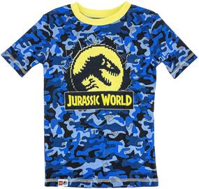 img 3 attached to 🦖 LEGO Jurassic World Dinosaur Pajamas for Boys, 3pc Cotton Kids' PJs with Shorts, Boys Size 4 to 10