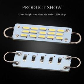 img 1 attached to 🚗 Осветите свой автомобиль с помощью EverBrightt 4-Pack Cool White 44MM 4014 15SMD Жёсткие петлевые LED-светильники купола - идеально подходят для автомобильных дверей и багажника