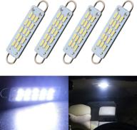 🚗 осветите свой автомобиль с помощью everbrightt 4-pack cool white 44mm 4014 15smd жёсткие петлевые led-светильники купола - идеально подходят для автомобильных дверей и багажника логотип